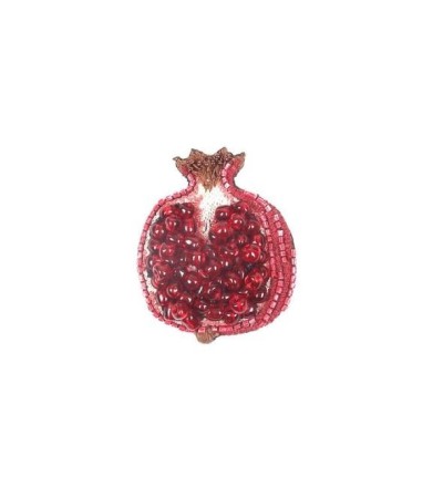 Ručně vyšívaná brož - GRANÁTOVÉ JABLKO