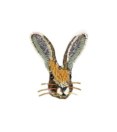 Ručně vyšívaná brož FUNNY BUNNY - Trovelore