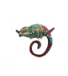 Ručně vyšívaná brož - CHAMELEON