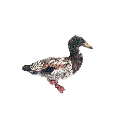 Ručně vyšívaná brož – KACHNA DIVOKÁ