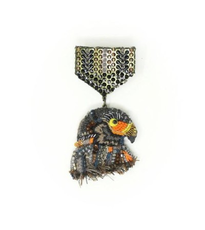 Ručně vyšívaná brož – ŘÁD ZLATÉHO ORLA