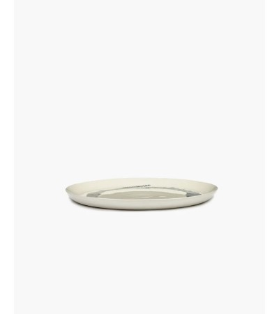 Jídelní talíř bílý - modré pruhy Feast - Ottolenghi