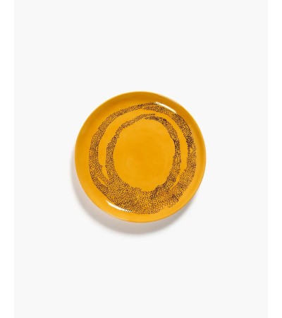 Dezertní talíř žlutý - černé tečky Feast - Ottolenghi