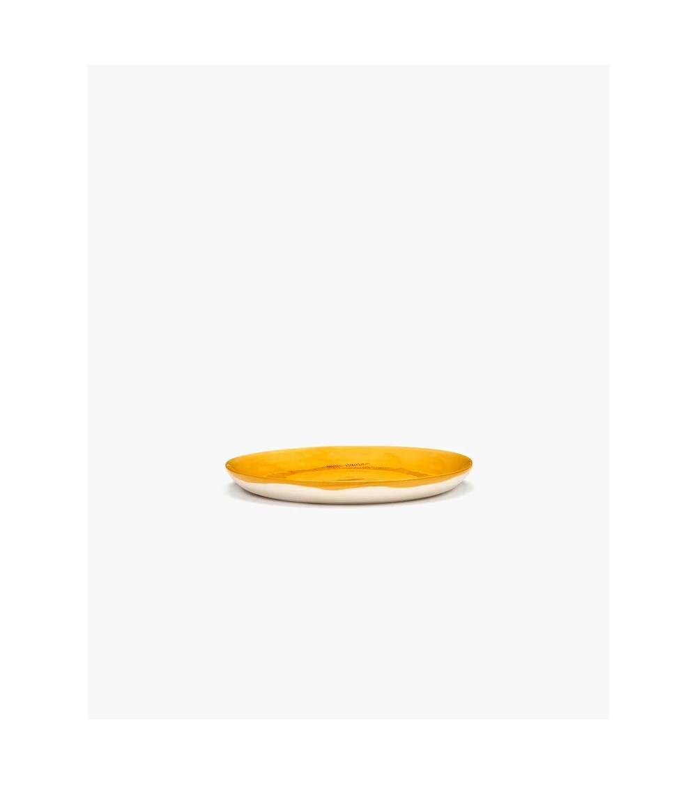 Dezertní talíř žlutý - červené pruhy Feast - Ottolenghi