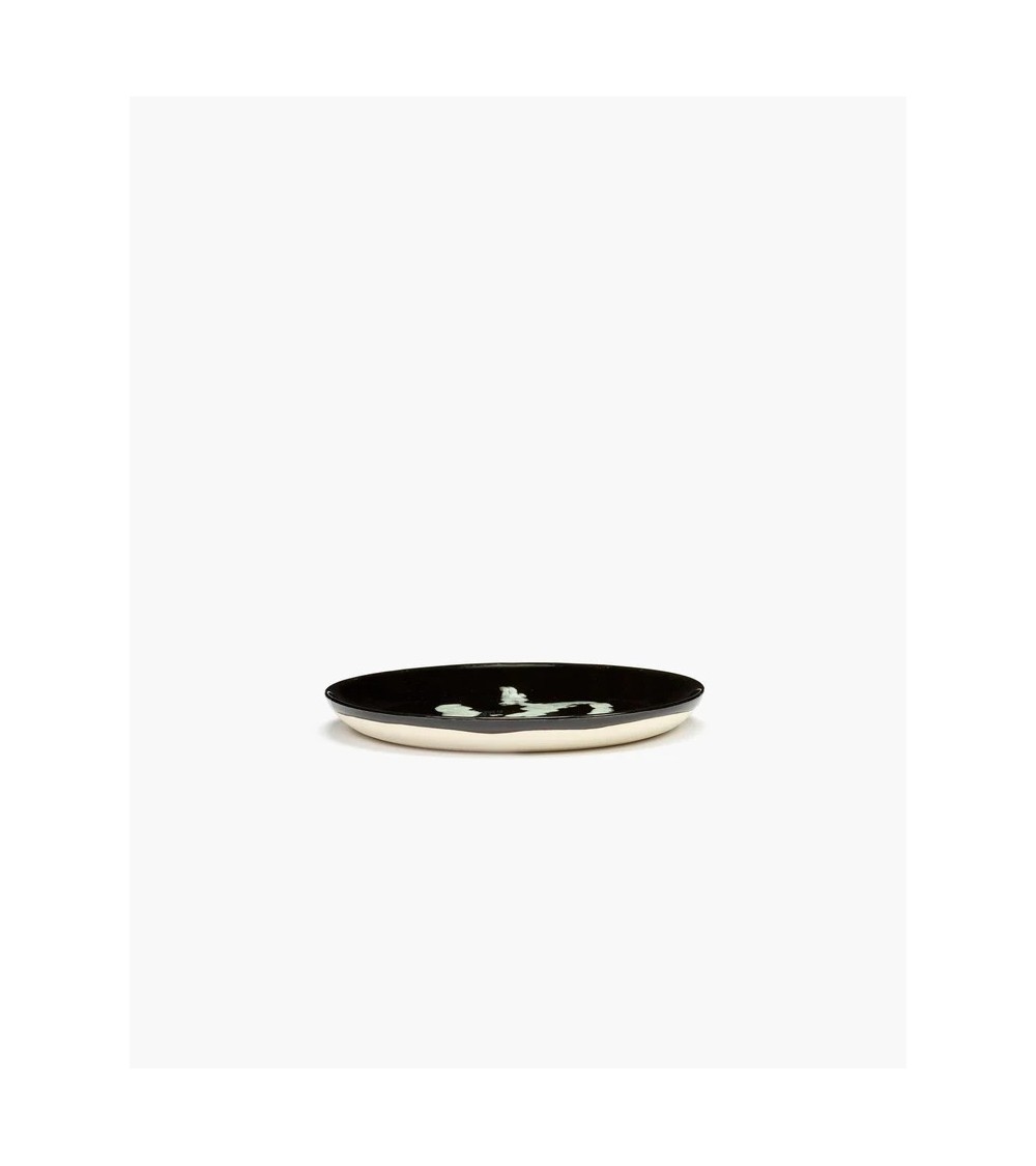 Dezertní talíř černý - bílý potisk Feast - Ottolenghi