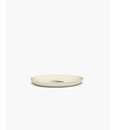 Dezertní talíř bílý - černý potisk Feast - Ottolenghi