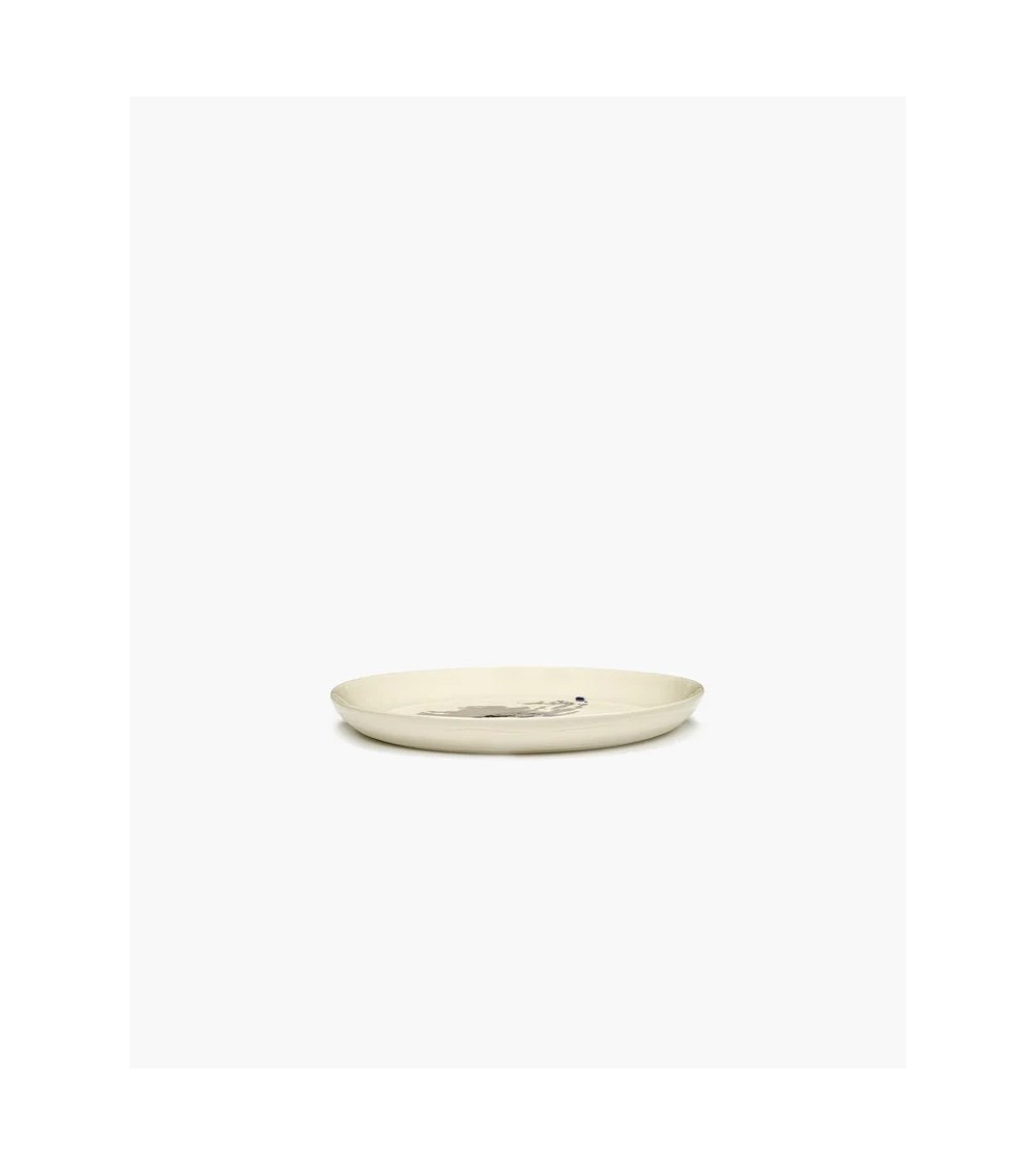 Dezertní talíř bílý - modrý potisk Feast - Ottolenghi