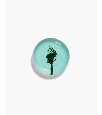 Dezertní talíř azurový - černý potisk Feast - Ottolenghi