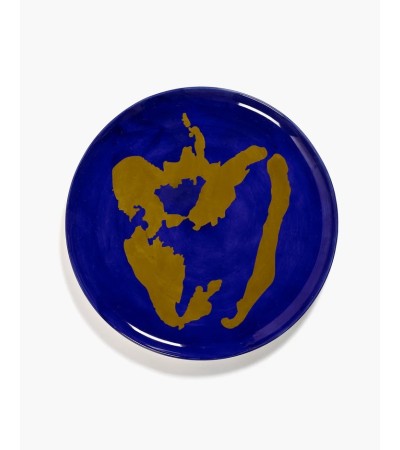 Servírovací talíř modrý - zlatý potisk Feast - Ottolenghi