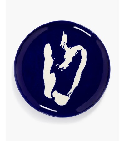 Servírovací talíř L modrý - bílý potisk Feast - Ottolenghi