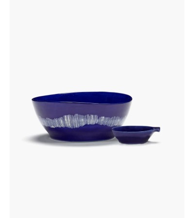 Miska L tmavě modrá - bílé pruhy Feast - Ottolenghi