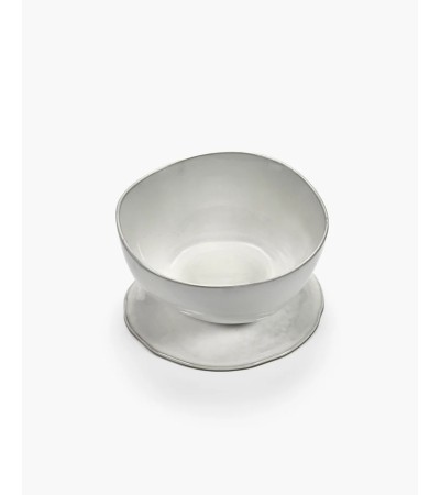 Vysoká miska na podstavci L bílá La Mère - Marie Michielssen