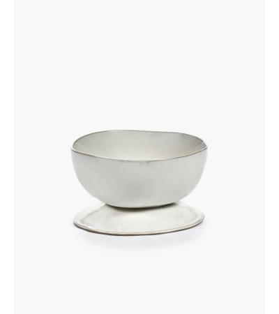 Vysoká miska na podstavci L bílá La Mère - Marie Michielssen