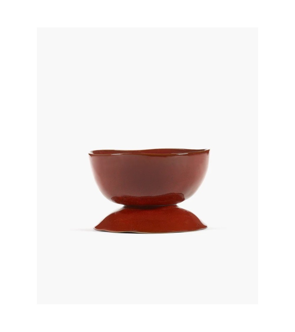 Vysoká miska na podstavci L červená La Mère - Marie Michielssen