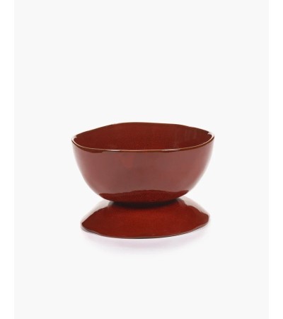 Vysoká miska na podstavci L červená La Mère - Marie Michielssen