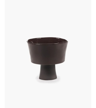 Vysoká miska rovná na podstavci hnědá La Mère - Marie Michielssen