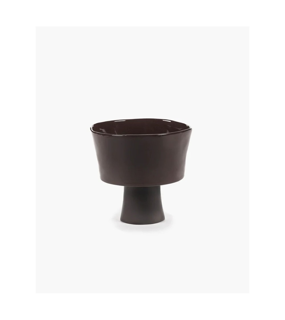 Vysoká miska rovná na podstavci hnědá La Mère - Marie Michielssen