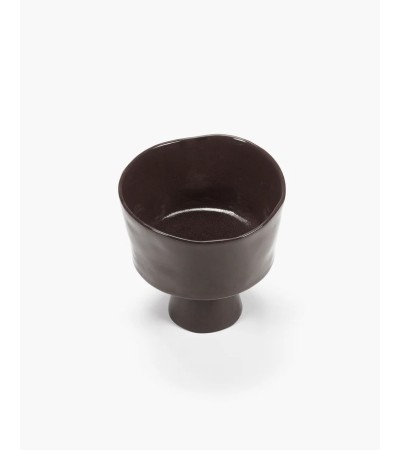 Vysoká miska rovná na podstavci hnědá La Mère - Marie Michielssen