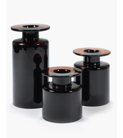 Váza L černá/tmavě hnědá Wind & fire - Marie Michielssen