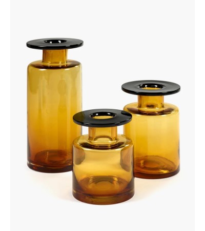 Váza M jantarová/černá Wind & fire - Marie Michielssen