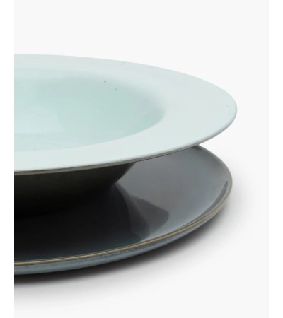 Talíř na těstoviny L světle modrý/šedomodrý Terres de rêves - Anita Le Grelle