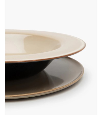 Talíř na těstoviny L šedý/tmavě modrý Terres de rêves - Anita Le Grelle