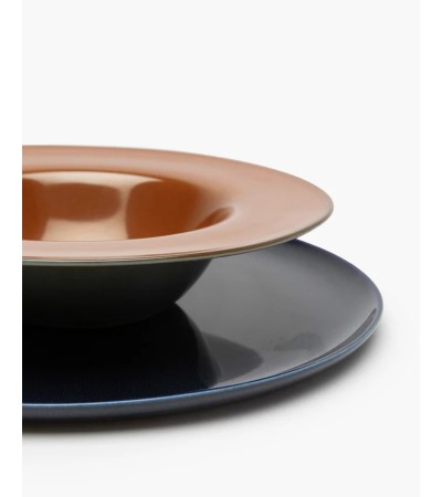 Talíř na těstoviny S hnědý/šedomodrý Terres de rêves - Anita Le Grelle