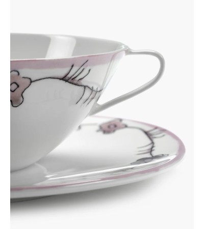 Miska na polévku s podšálkem Dark viola Midnight Flowers - Marni