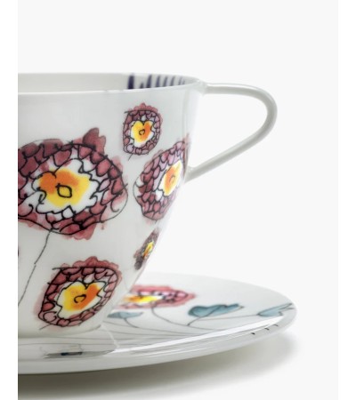 Hrníček na cappuccino s podšálkem Anemone milk Midnight Flowers - Marni