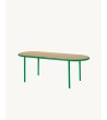 Dřevěný oválný stůl zelený - valerie_objects