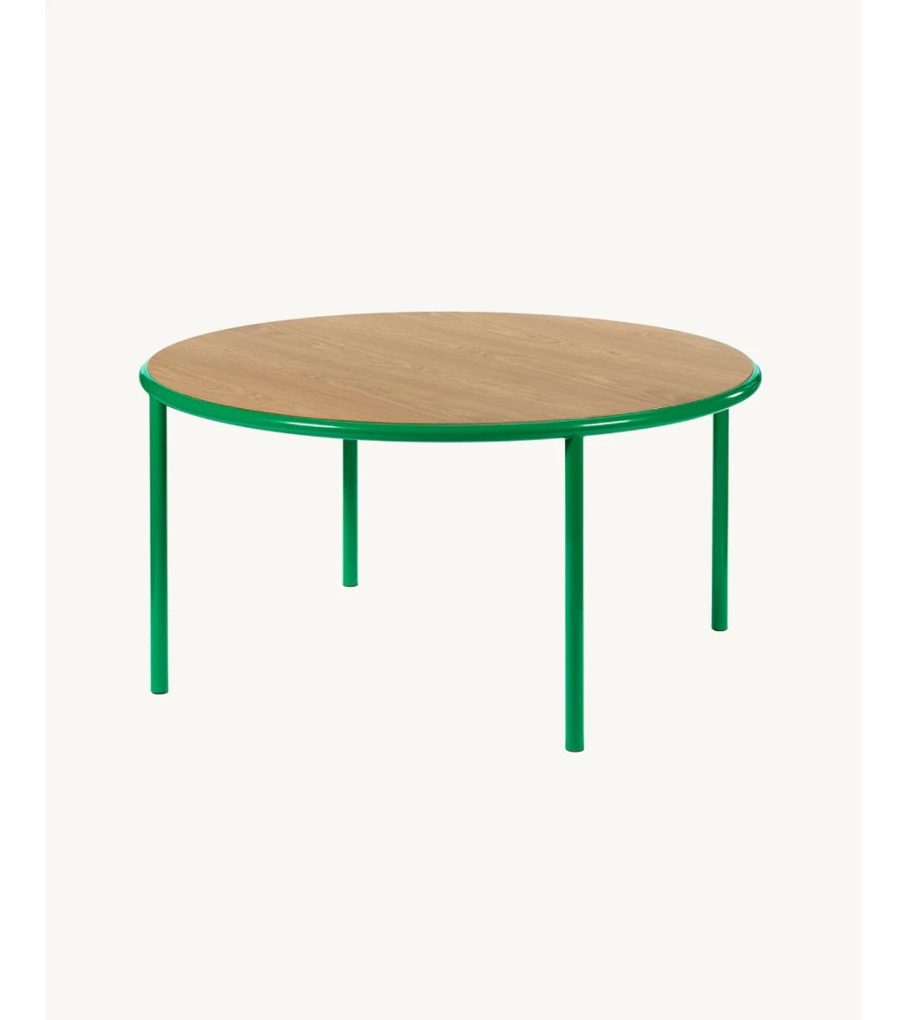 Dřevěný kulatý stůl L zelený - valerie_objects
