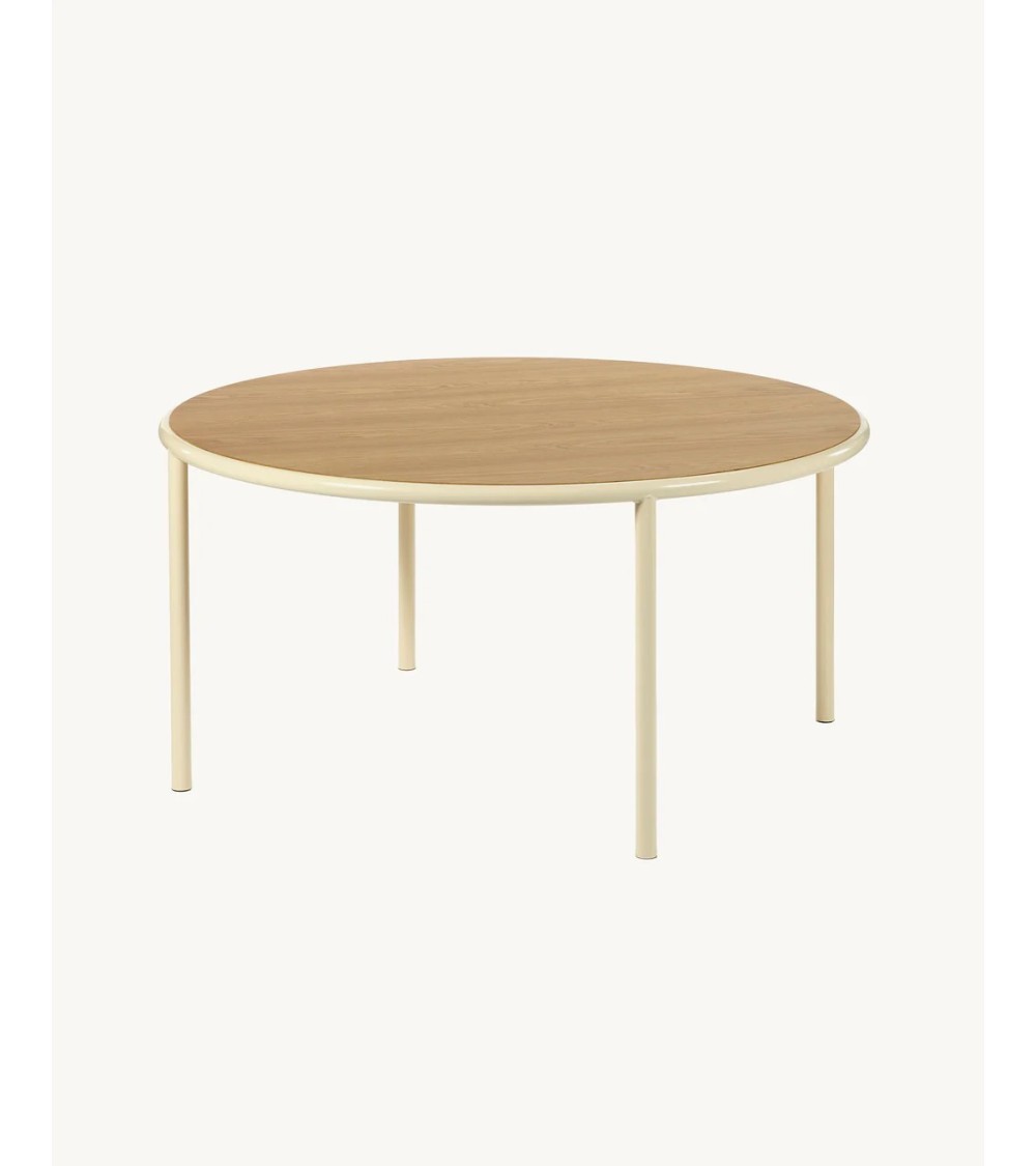 Dřevěný kulatý stůl L slonová kost - valerie_objects