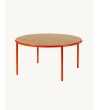 Dřevěný kulatý stůl L červený - valerie_objects