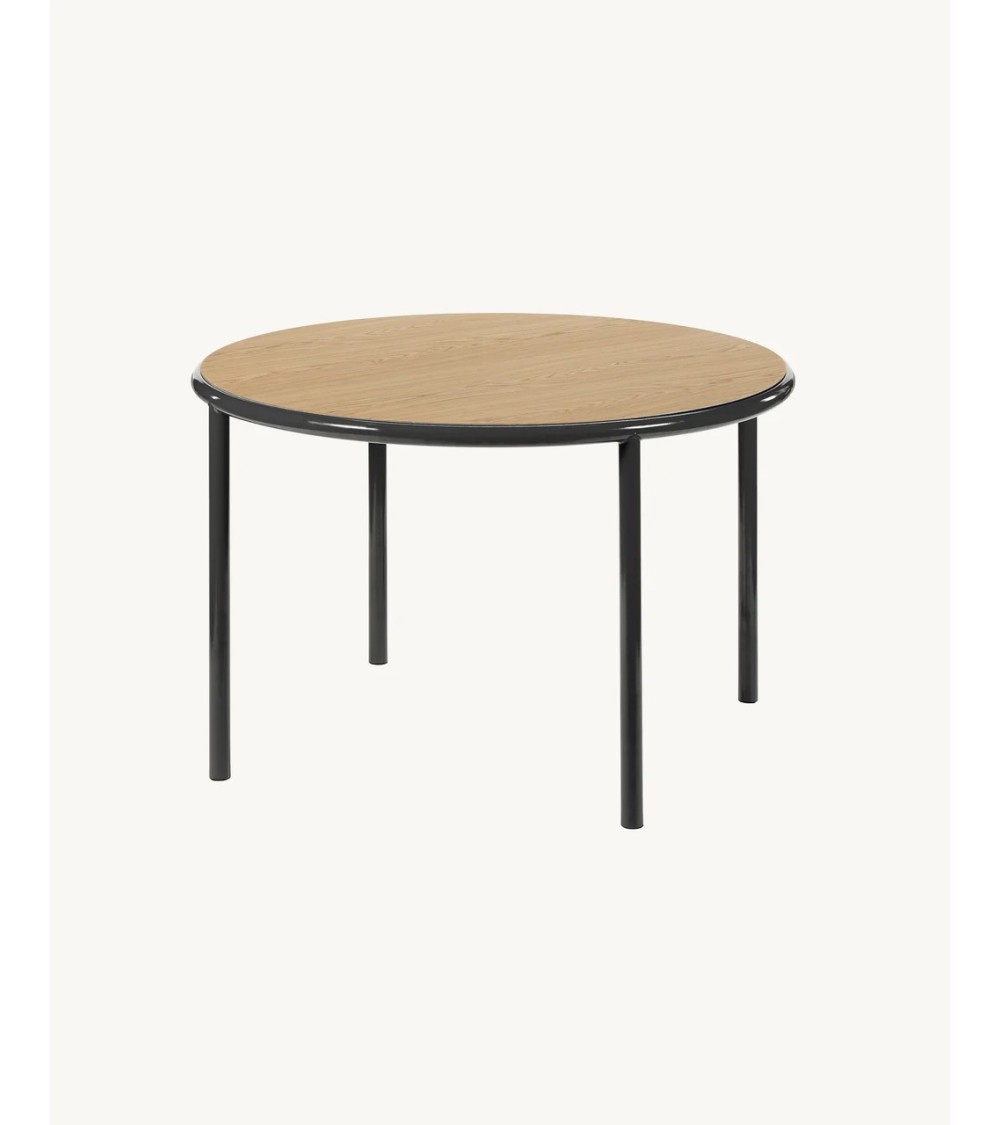 Dřevěný kulatý stůl M černý - valerie_objects