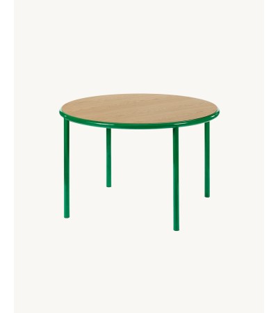 Dřevěný kulatý stůl M zelený - valerie_objects
