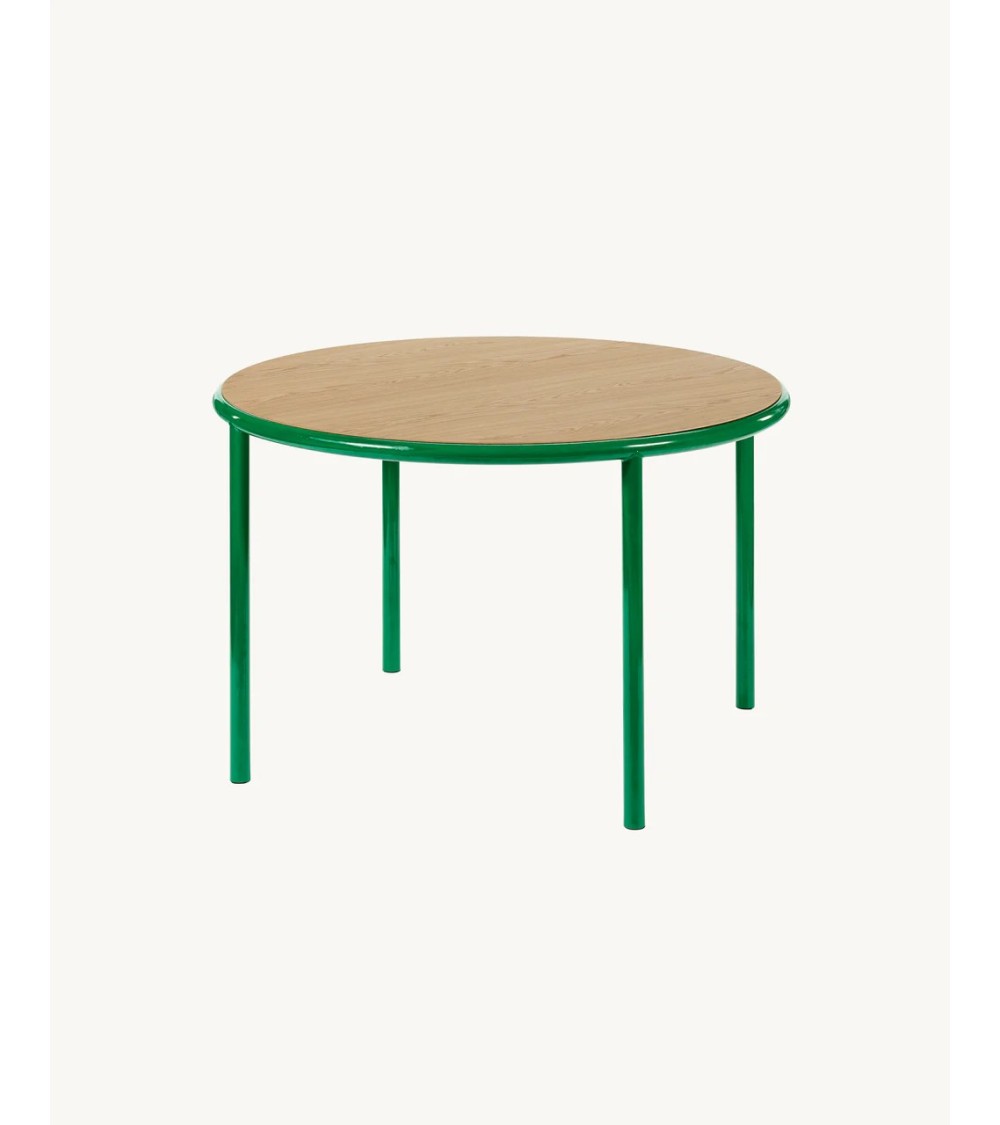 Dřevěný kulatý stůl M zelený - valerie_objects