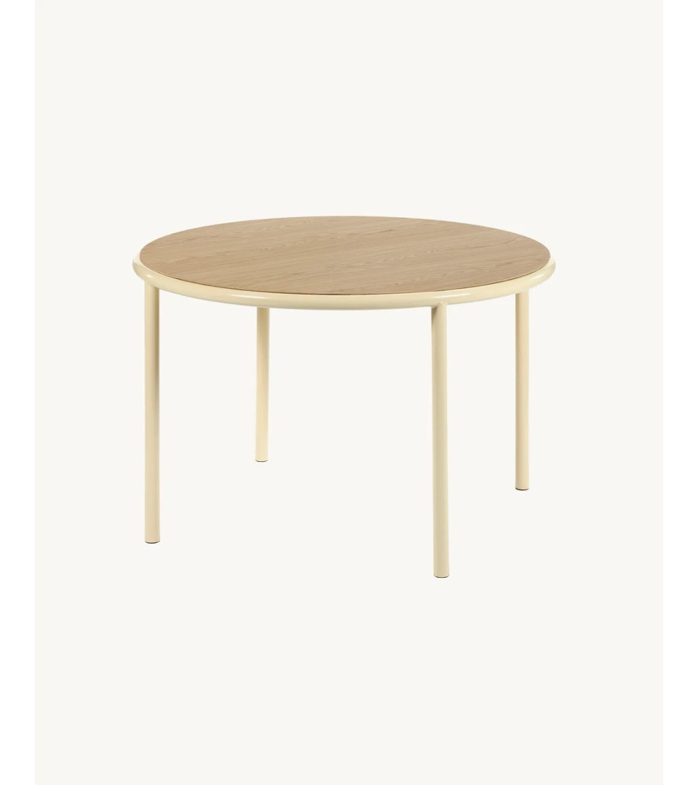 Dřevěný kulatý stůl M slonová kost - valerie_objects