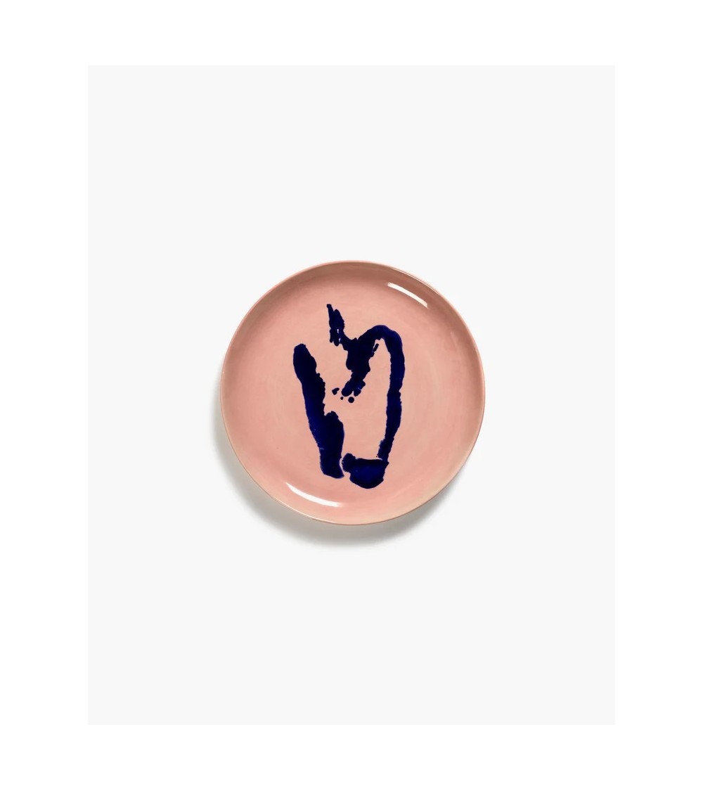 Dezertní talíř růžový - modrý potisk Feast - Ottolenghi