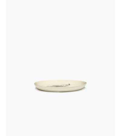 Dezertní talíř bílý - modrý potisk Feast - Ottolenghi