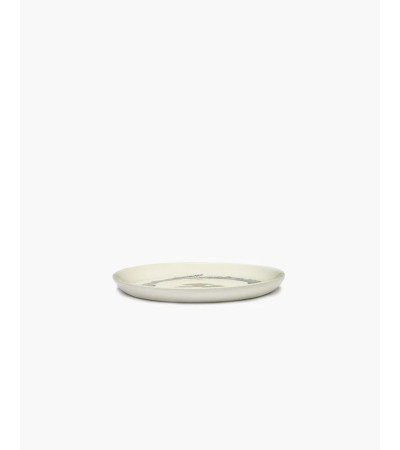 Dezertní talíř bílý - modré pruhy Feast - Ottolenghi