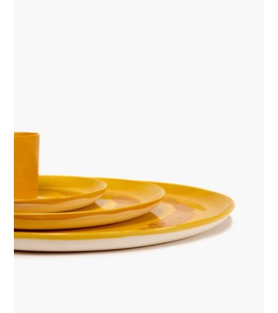 Servírovací talíř žlutý - červené pruhy Feast - Ottolenghi