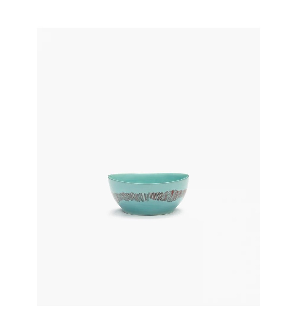 Miska S azurová - červené pruhy Feast - Ottolenghi