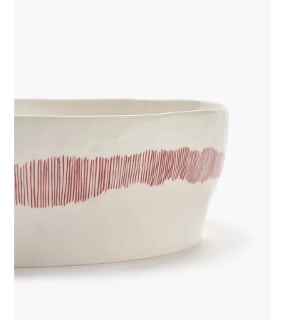 Salátová mísa bílá - červené pruhy Feast - Ottolenghi