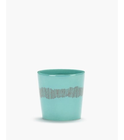 Hrníček na kávu 25cl azurový - červené pruhy Feast - Ottolenghi