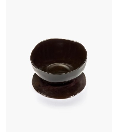 Vysoká miska na podstavci L hnědá La Mère - Marie Michielssen