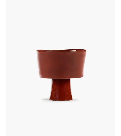 Vysoká miska rovná na podstavci červená La Mère - Marie Michielssen