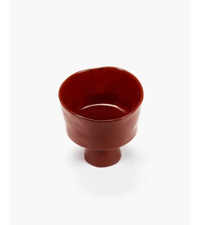 Vysoká miska rovná na podstavci červená La Mère - Marie Michielssen