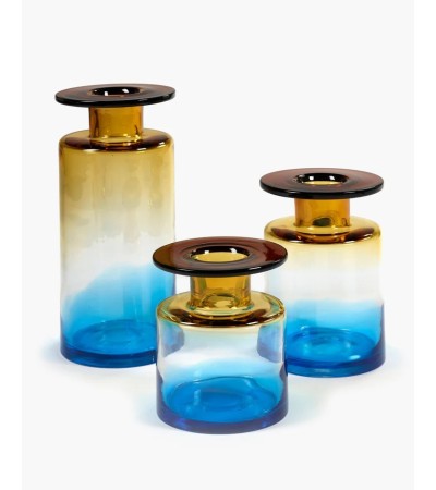 Váza M modrá/jantarová Wind & fire - Marie Michielssen