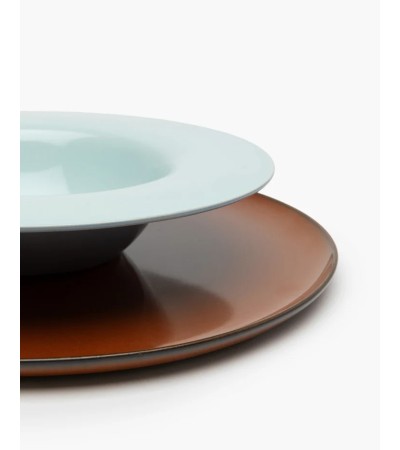 Talíř na těstoviny S  světle modrý/šedomodrý Terres de rêves - Anita Le Grelle