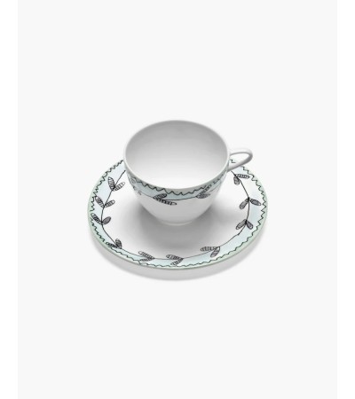 Hrníček na cappuccino s podšálkem Blossom milk Midnight Flowers - Marni